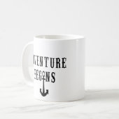 冒険が始めるヴィンテージのいかりのクラシック コーヒーマグカップ (正面左)