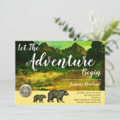 冒険が始素朴まる森がベビーシャワー 招待状 (スタンド正面)