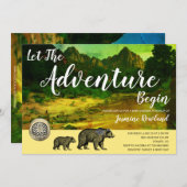 冒険が始素朴まる森がベビーシャワー 招待状 (正面/裏面)