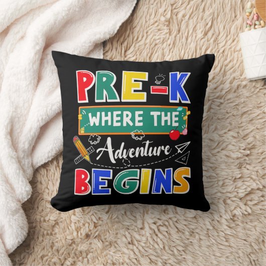 冒険が学校を始めるプレおもしろいク クッション (ブランケット)