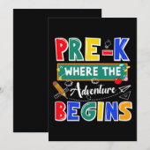 冒険が学校を始めるプレおもしろいク 招待状 (正面/裏面)