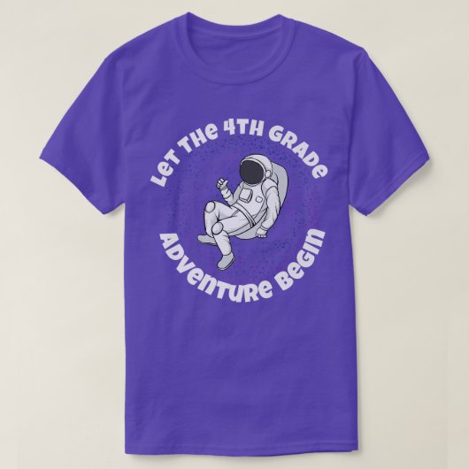 冒険が宇宙空間Astrを始める4年生 Tシャツ (デザイン正面)