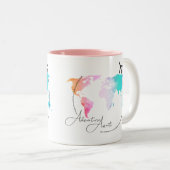 冒険が待ち受ける|旅行ギフト|フライト付き添い人 ツートーンマグカップ (正面右)