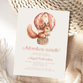 冒険が待ち望むかわいいリス気球ベイビーシャワー ポストカード