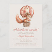 冒険が待ち望むかわいいリス気球ベイビーシャワー ポストカード (正面)