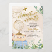 冒険が待っています、あらゆるイベント、誕生日、引退 招待状 (正面/裏面)