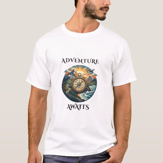 冒険が待っているデザイン Tシャツ (正面)