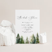 冒険が待っている常緑のウッドランドブライダルシャワー 招待状