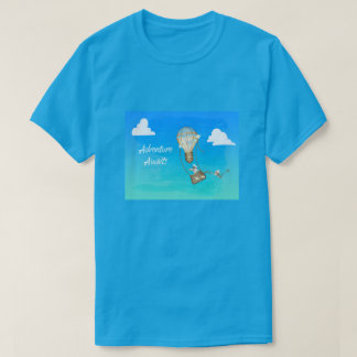 冒険が待っている熱気球モンキー動物たち  Tシャツ