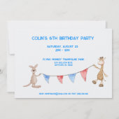 冒険が待っている かわいい動物のパーソナライズされた 招待状 (裏面)