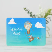 冒険が待っている かわいい動物 オーダーメイド招待状 招待状 (スタンド正面)