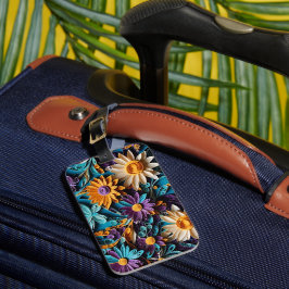 冒険が待っている！クイルカラフルフローラ ラゲッジタグ