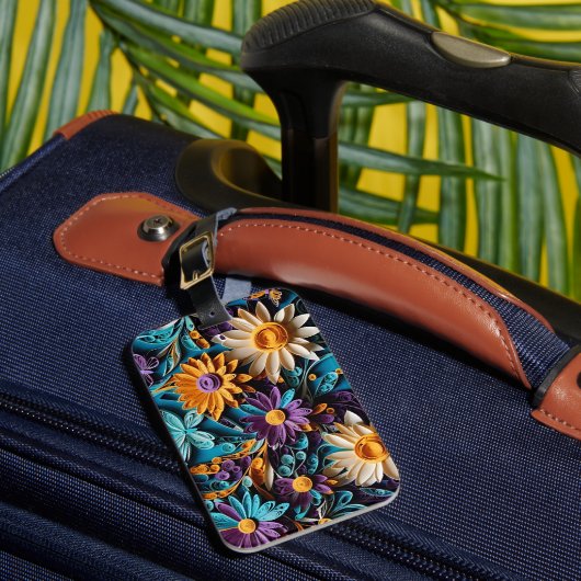 冒険が待っている！クイルカラフルフローラ ラゲッジタグ (正面インサイチュ1)