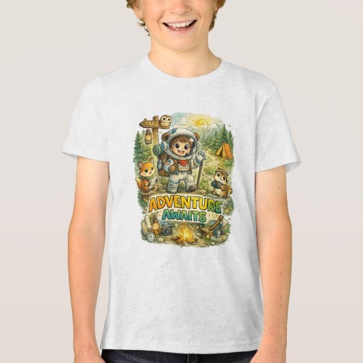 冒険が待っている トライブレンドTシャツ (正面)