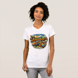 冒険が待っている トラベル コラージュ レトロな休暇 Tシャツ