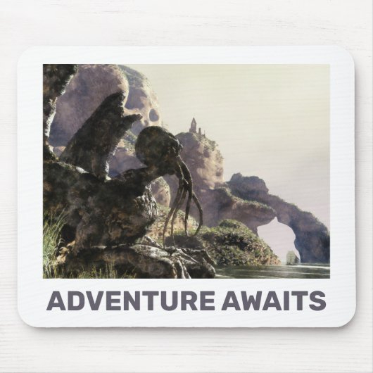 冒険が待っている ファンタジーの風景 マウスパッド (正面)