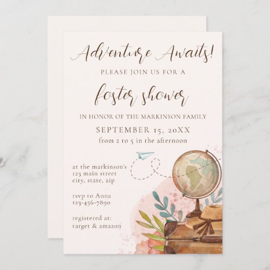 冒険が待っている フォスター シャワーは中立的だ 招待状 (正面/裏面)