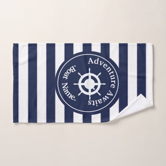 冒険が待っている。ボートに名前を付けなさい。 ハンドタオル (ハンドタオル)