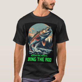 冒険が待っている。ロッドを持ってTシャツ Tシャツ