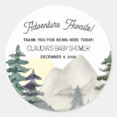 冒険が待っている！山と森に感謝 ラウンドシール (正面)