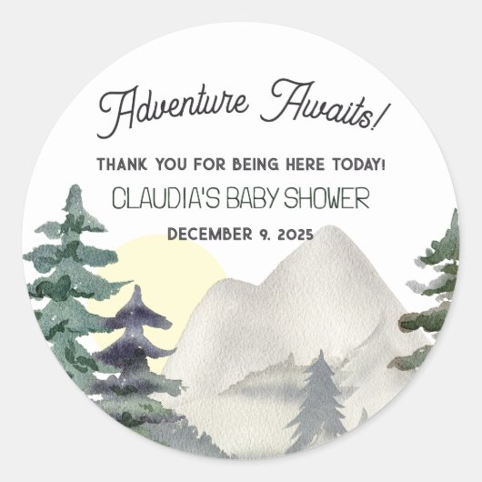 冒険が待っている!山と森に感謝 ラウンドシール (正面)