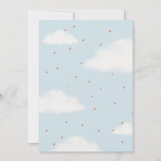 冒険が待っている！赤男女兼用ちゃんシャワー 招待状 (裏面)