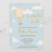 冒険が待っている！赤男女兼用ちゃんシャワー 招待状 (正面/裏面)