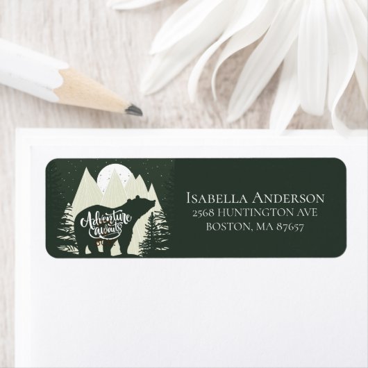 冒険が待つクマ少年のレーベル ラベル (インサイチュ)