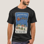 冒険が待つソリの旅 サンタ クリスマス Tシャツ (正面)