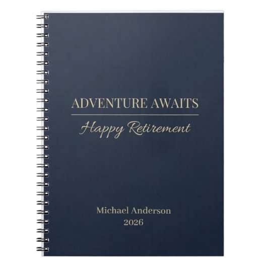 冒険が待つ引退 名前 年 ノートブック (正面)