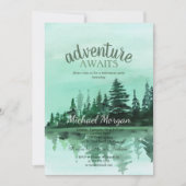 冒険が待つ松の木の森と湖の静かな老後 招待状 (正面)
