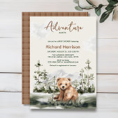 冒険が待つ水色の森のベビーシャワー 招待状