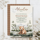 冒険が待つ水色の森のベビーシャワー 招待状