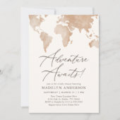 冒険が旅の赤ちゃんシャワーを待つ 招待状 (正面)