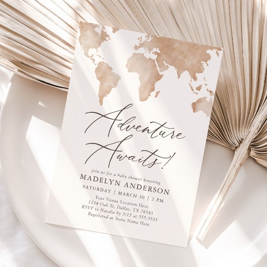 冒険が旅の赤ちゃんシャワーを待つ 招待状