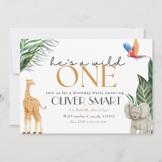 冒険が最初の誕生日パーティーを始める 招待状 (正面)