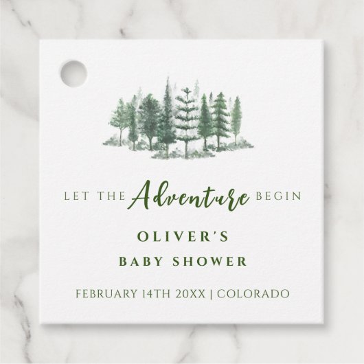 冒険が森の赤ん素朴坊のシャワーを始める フェイバータグ (正面)