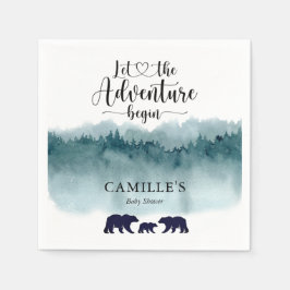 冒険が水の色を始める山クマ スタンダードカクテルナプキン