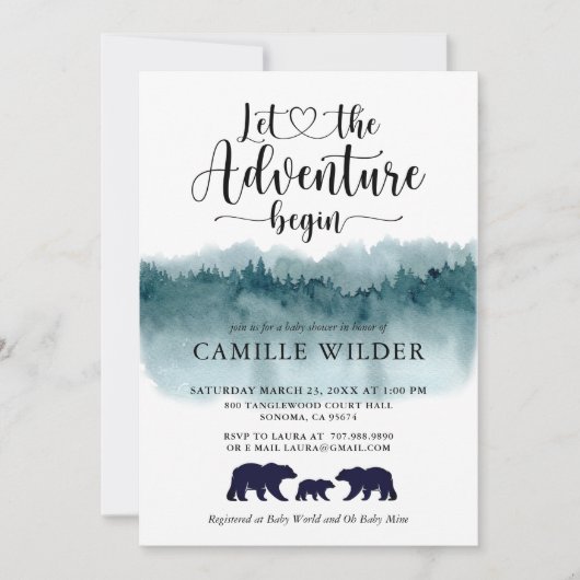 冒険が水の色を始める山クマ 招待状 (正面)