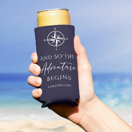 冒険が濃い青で始まるパーソナライズされた スリム缶クーラー