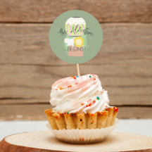 冒険が熱気球のカップケーキトッパーを開始