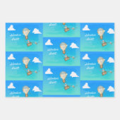 冒険が熱気球のサルの動物を待つ ラッピングペーパーシート (正面3)