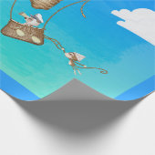 冒険が熱気球のサルの動物を待つ ラッピングペーパー (角)