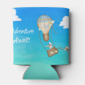 冒険が熱気球のサルの動物を待つ 缶クーラー (裏面)