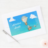 冒険が熱気球のサルの動物を待つ 長方形シール (封筒)