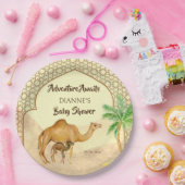 冒険が砂漠のベビーラクダ赤ちゃんシャワーを待つ ペーパープレート (パーティー)