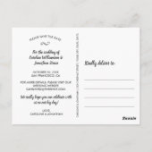 冒険が結婚式を開始する日付写真を保存 ポストカード (裏面)