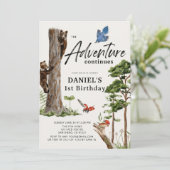 冒険が続くベアフォレスト1歳の誕生日 招待状 (スタンド正面)