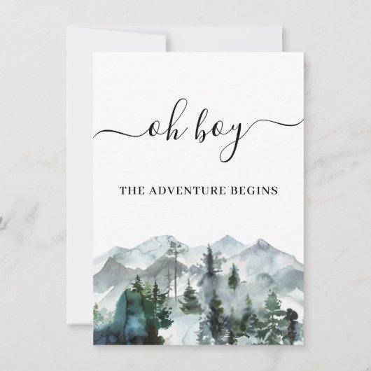 冒険が荒野の赤ちゃんシャワーを始める 招待状 (裏面)