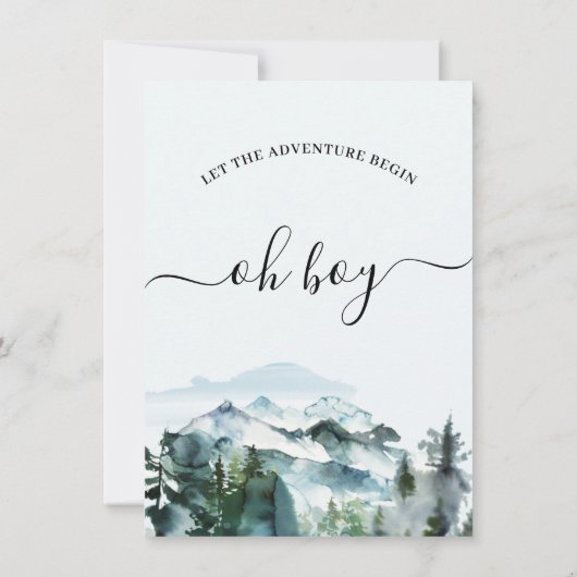 冒険が荒野の赤ん坊のシャワーを始める 招待状 (裏面)